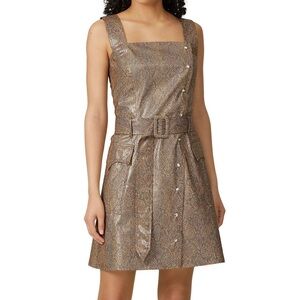 Nanushka Snake Print Lorena Mini Dress in Brown Snakeskin Print